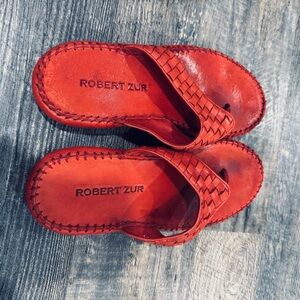Robert Zur red leather sandals